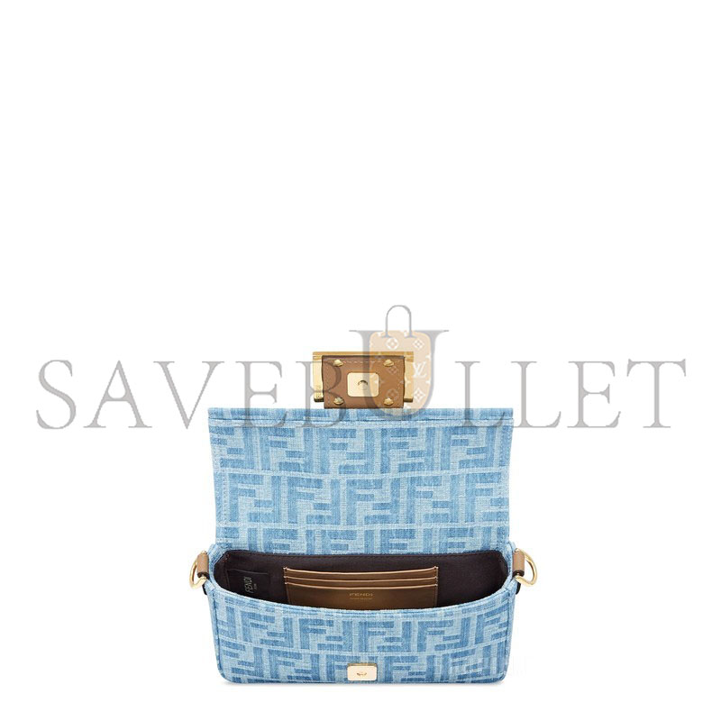 f**di baguette mini bag light blue ff De*1m handbag 8bs017as3ff1plm (19.5*11*5cm)